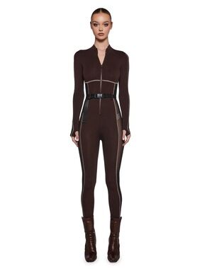 Poster Grl Brown Future Leaders Sport Jumpsuit Womens Size XS